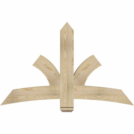 Ekena Millwork Davenport Rough Sawn Timber Gable Bracket, Douglas Fir, 60"W x 38"H x 4"D x 6"F, 15/12 Pitch GBW060X38X0406DAV00RDF